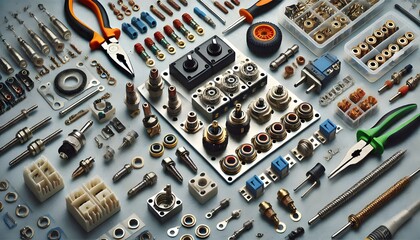 Fototapeta premium Electrical Enigma: A Puzzle of Components