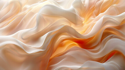 Obraz premium Soft waves of fabric dance in warm sunlight hues