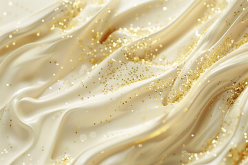 Body cream texture mixed with gold particles, background for advertising banner for cosmetic...