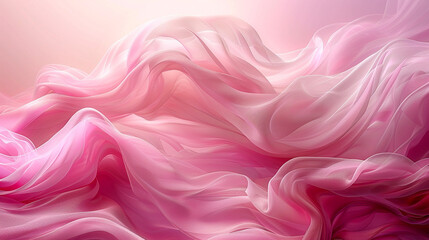 Fototapeta premium Soft pink fabric flowing gently in warm ambient light