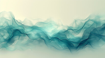 Ethereal waves of soft teal flowing across a serene backdrop