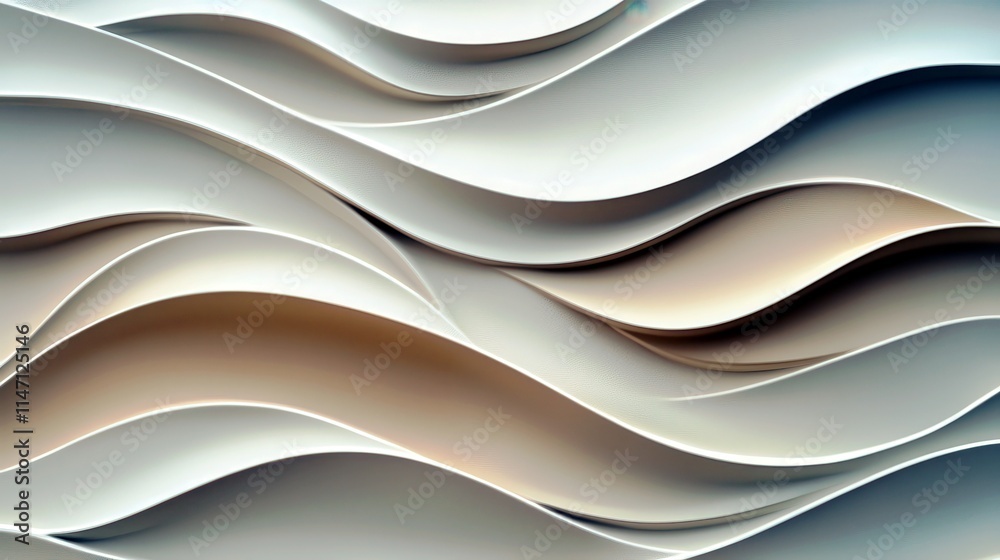 Poster abstract waves of soft textured paper in neutral tones creating a calm and harmonious background for