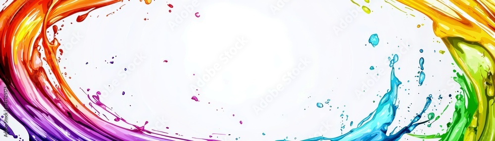 Poster vibrant splash of colorful paint in motion creating abstract background for creativity and artistic 