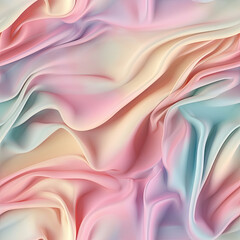 Obraz premium Abstract background made of tender color fabric twirls. Blue, pink, beige ripples. Fabric pattern concept