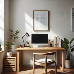 Fototapeta premium Cozy Home Office with Personal Touches