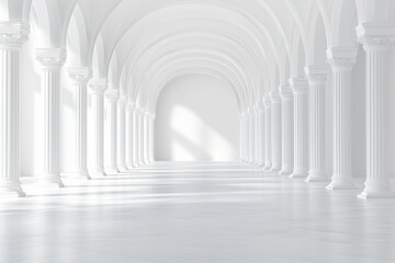 Obraz premium White Luxury Palace Interior with Sunny Columns