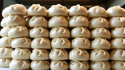 Steamed buns, close up
