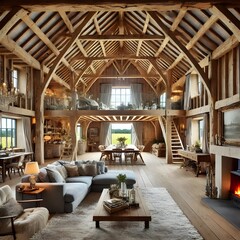 Fototapeta premium Modern Barn Home with Open Floor Plan