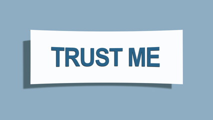 Trust me.. A card isolated on blue background.