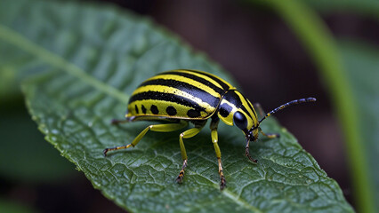 Naklejka premium state potato beetle on leaf