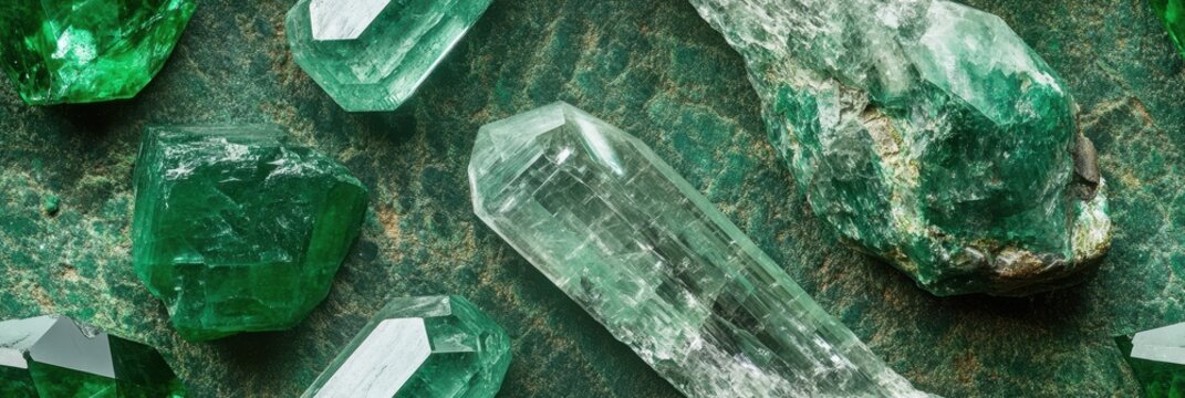 Explore the Enchanting World of Vibrant Green Gems and Minerals Nestled in Nature's Embrace