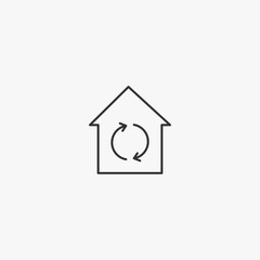 Sustainable home with recycling arrows: eco-friendly living concept