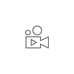 Fototapeta premium Minimalist video camera icon with play button for media and entertainment apps
