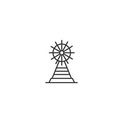 Minimalistic ferris wheel icon on white background