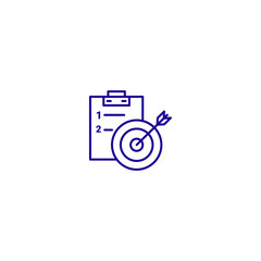 Checklist planning with target icon: goal setting and achievement concept