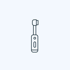 Minimalistic electric toothbrush icon on light background