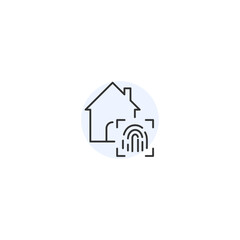 Fototapeta premium Smart home fingerprint access icon for secure technology solutions
