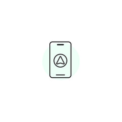 Minimalist navigation app icon on mobile device screen