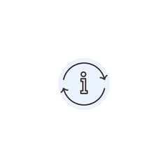 Minimalist information icon with circular arrows for user interface