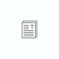 Minimalistic document icon on light background depicting text sheet concept