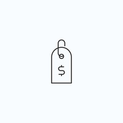 Minimalist price tag icon design with dollar symbol on light background