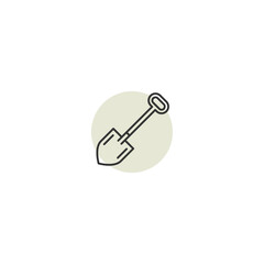 Minimalistic icon of a shovel for gardening and landscaping themes