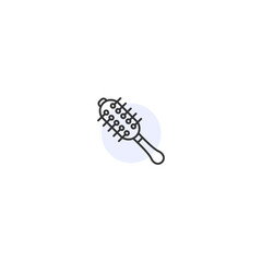 Minimalist hairbrush icon on white background
