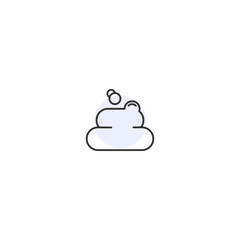 Obraz premium Minimalist line art of smoke in simple cloud icon with soft pastel tones