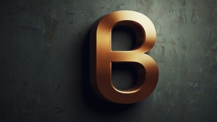 Gold letter B on dark textured background.