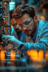 Engineer Conducting Research in a Laboratory with Precision and Focus