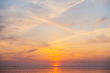 夕方の明石の海の風景