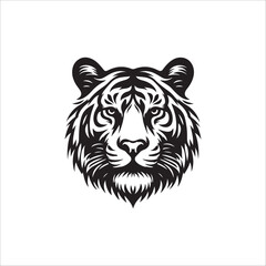 tiger head silhouette vector illustration