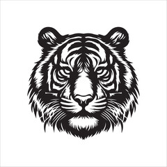 tiger head silhouette vector illustration