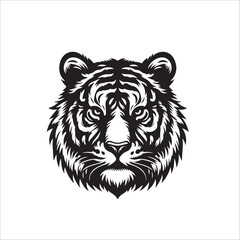 tiger head silhouette vector illustration