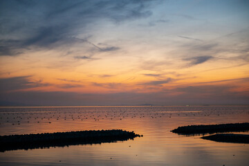 夕方の明石の海の風景