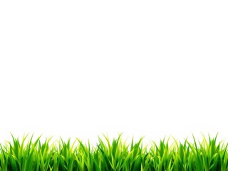Obraz premium Bright green seamless grass border for design projects, nature, vivid