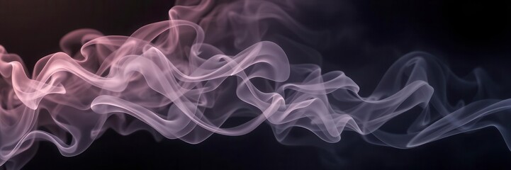 Obraz premium Abstract swirls of smoke against a black background, flow, mysterious