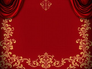 Elegant red damask pattern background, luxurious, backdrop, textile