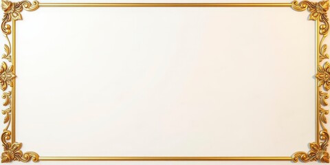 Golden frame with intricate details placed on a luxurious marble background, regal, home decor, background