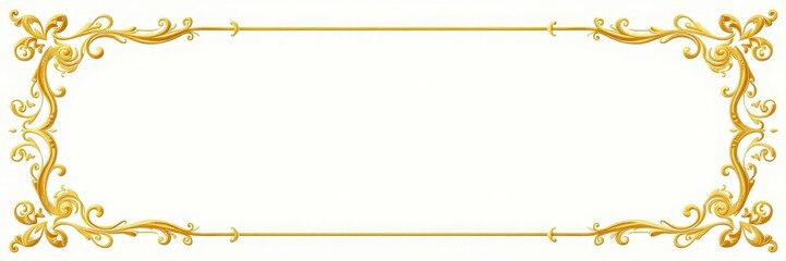 Gold vintage scroll frames with intricate details and elegant design, vintage, scroll