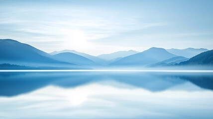 静寂の湖に映る山々の絶景