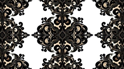 Intricate and elegant seamless gothic damask wallpaper design, background, intricate