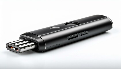 Sleek black multi-port device with three USB-C connectors.