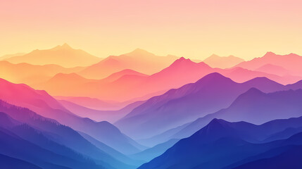 Fototapeta premium Breathtaking panoramic view of rugged craggy mountain range at dawn with seamless texture and warm glow. Craggy. Illustration