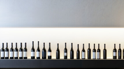 Contemporary Wine Bottle Collection Display - Modern and Sleek Setup for Website Background Banner