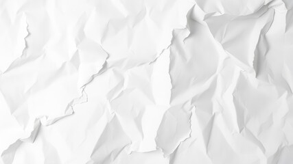 Fototapeta premium Crumpled white paper with folded corners and soft shadows, shot, element