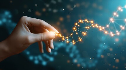 A stunning illustration of glowing DNA draws attention, symbolizing advancements in biotechnology and life sciences.