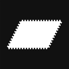 Notch Edge Parallelogram Shape Border Frame