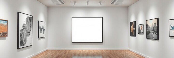Three blank vertical posters hanging on a white wall for mock up purposes, space, artwork, concept