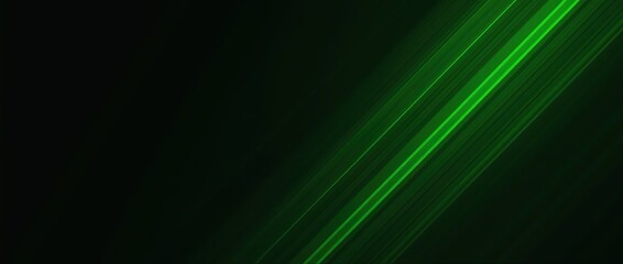 Fototapeta premium Diagonal green lines on dark background, perfect for technology or futuristic themes.
